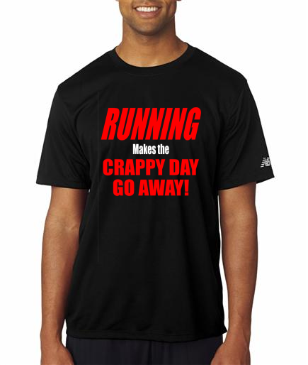 Running - Crappy Day Go Away - NB Mens Black Short Sleeve Shirt